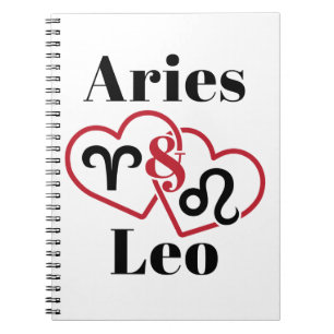 Aries und Leo Paare Zodiac Horoskop Notizblock