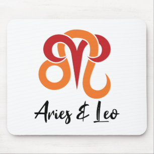 Aries und Leo Zodiac Paares Horoskop Mousepad