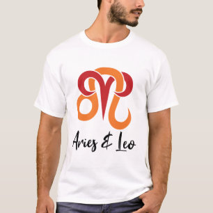 Aries und Leo Zodiac Paares Horoskop T-Shirt