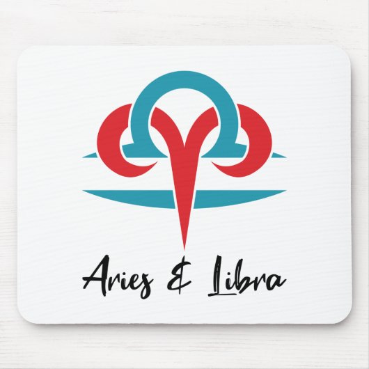 Äries und Libra Paare Zodiac Horoskop Astrologie Mousepad (Vorne)
