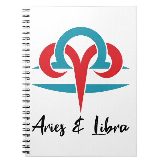 Äries und Libra Paare Zodiac Horoskop Astrologie Notizblock (Vorderseite)