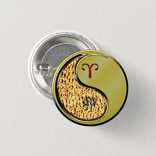 Äries und Metallkaninchen Button (Vorne & Hinten)