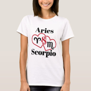 Äries und Scorpio Couple Zodiac Astrologie Herz T-Shirt