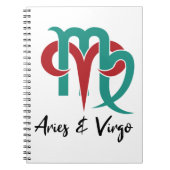 Aries und Virgo Zodiac Couple Horoskop Notizblock (Vorderseite)