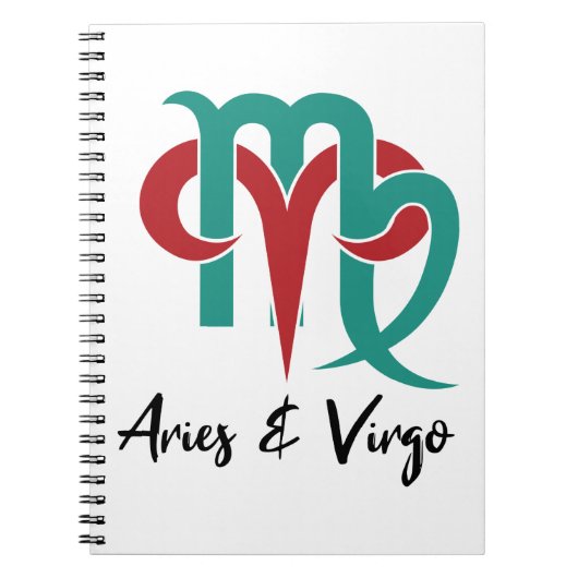 Aries und Virgo Zodiac Couple Horoskop Notizblock (Vorderseite)