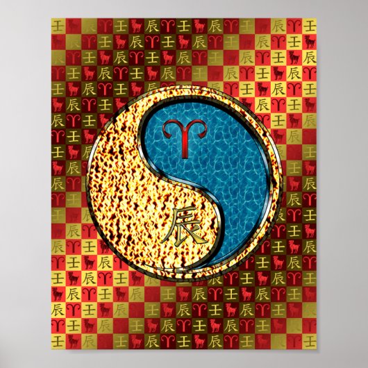 Aries & Water Dragon Poster (Vorne)