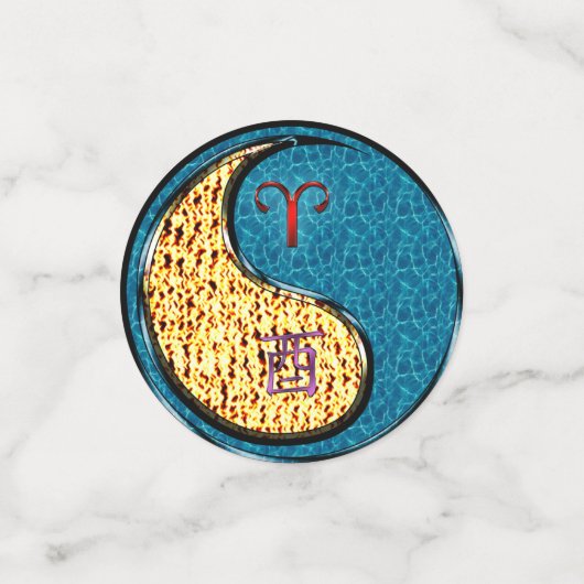 Aries & Water Rooster Konfetti (Klein Vorderseite)