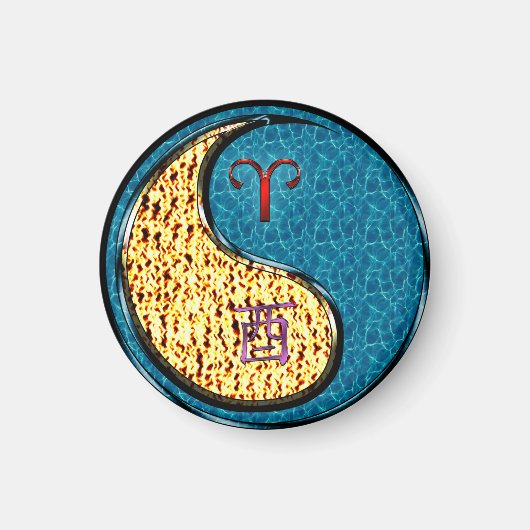 Aries & Water Rooster Magnet (Vorne)