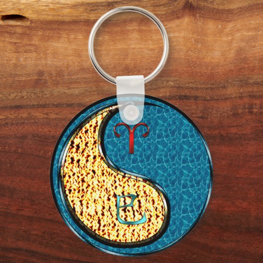 Aries & Water Schlange Schlüsselanhänger (Rückseite)