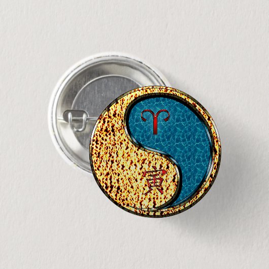 Aries & Water Tiger Button (Vorne & Hinten)