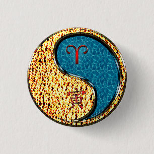 Aries & Water Tiger Button