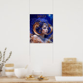Aries Weibliches Astrologisches Poster (Küche)