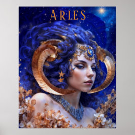 Aries Weibliches Astrologisches Poster
