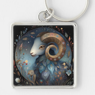 Aries Widder Zodiac Astrologie Mystischer Geburtst Schlüsselanhänger
