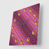 Aries & Wood Boar Quadratische Wanduhr (Winkel)