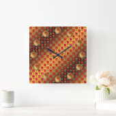 Aries & Wood Horse Quadratische Wanduhr (Zuhause)