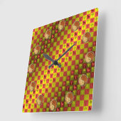 Aries & Wood Monkey Quadratische Wanduhr (Winkel)