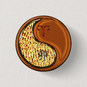 Aries & Wood Rabbit. Button