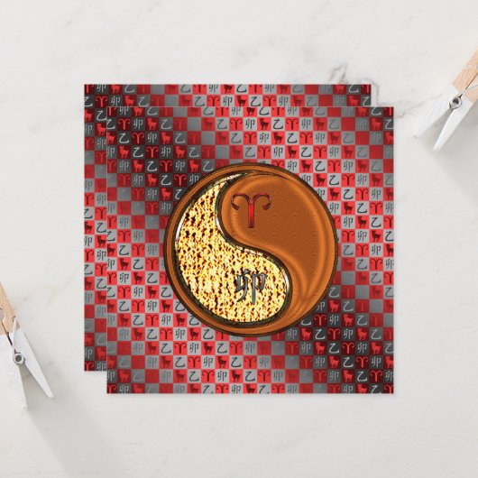 Aries & Wood Rabbit. Karte (Vorderseite/Rückseite Beispiel)