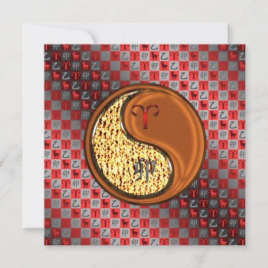 Aries & Wood Rabbit. Karte (Vorderseite)