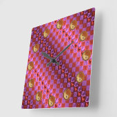 Aries & Wood Rooster Quadratische Wanduhr (Winkel)