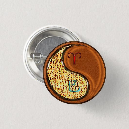 Aries & Wood Snake Button (Vorne & Hinten)