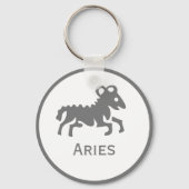 Aries Zeichen des Zodiac-Designs Schlüsselanhänger (Rückseite)