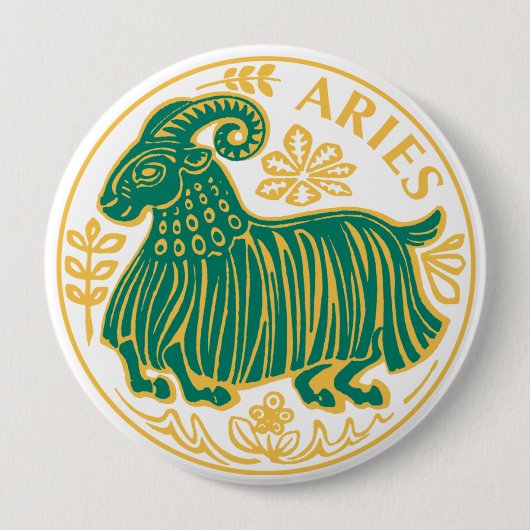 Aries Zeichen des Zodiaks auf Button (Vorderseite)