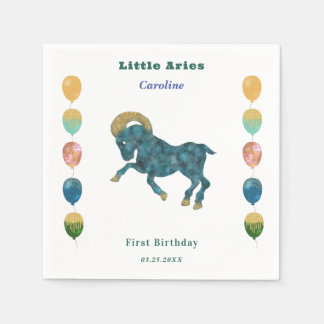 Aries Zodiac 1st Birthday Balloons & Artistic Serviette