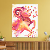 Aries Zodiac Abstrakt Watercolor Kunst, Dichtung u Leinwanddruck (Insitu (Wohnzimmer))