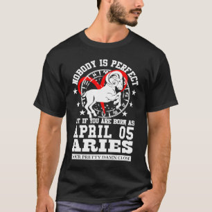 Aries Zodiac Astrologie April 05 Frauen Mann Gebur T-Shirt