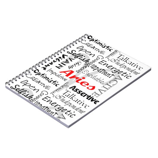 Aries Zodiac Astrologie Horoskop Eigenschaften Col Notizblock (Linke Seite)