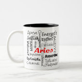 Aries Zodiac Astrologie Horoskop Eigenschaften Col Zweifarbige Tasse (Links)