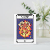 Aries Zodiac Astrologie Illustration Postkarte (Stehend Vorderseite)