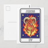 Aries Zodiac Astrologie Illustration Postkarte (Vorne/Hinten)