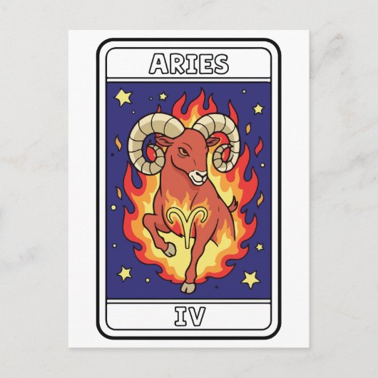 Aries Zodiac Astrologie Illustration Postkarte (Vorderseite)
