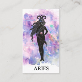 *~* ARIES Zodiac Astrologie Lesen Blue Pink Visitenkarte