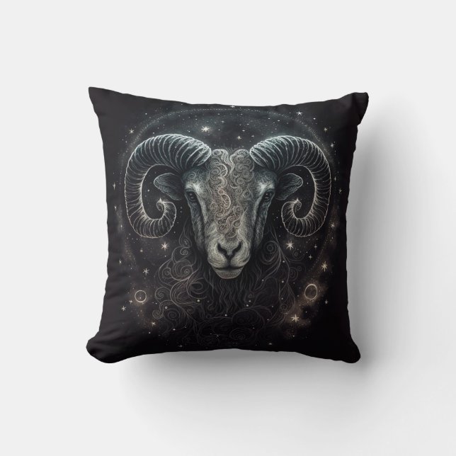 Aries Zodiac Astrologische Kissen (Vorderseite)