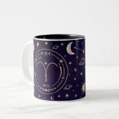 Aries Zodiac Astrologische Zweifarbige Tasse (Vorderseite Links)