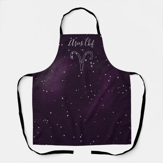 Aries Zodiac Astrology Purple Galaxy Personalized Schürze (Vorderseite)