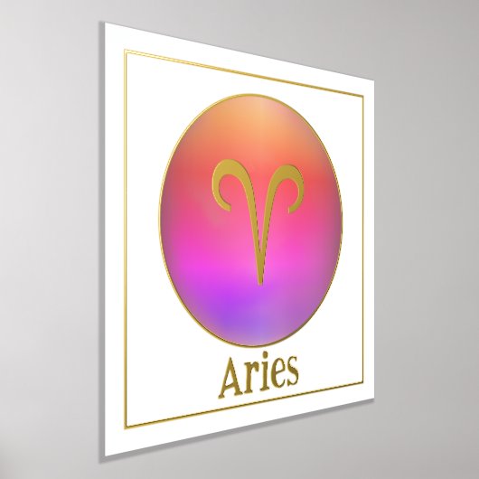 Aries Zodiac Aura Gold Foil Prints Foliendrucke (Ablage )