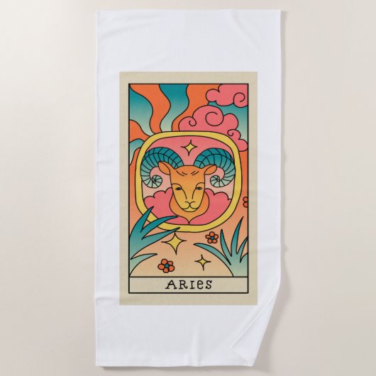 Aries Zodiac Beach Handtuch (Vorderseite)