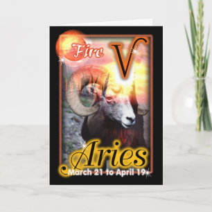 Aries Zodiac Birthday card Karte