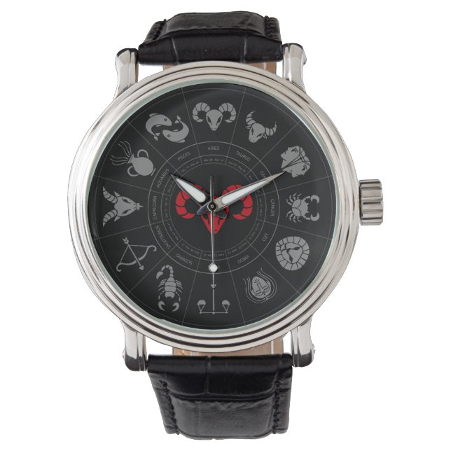 Aries Zodiac Birthday Gift Armbanduhr (Vorderseite)