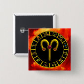 ARIES ZODIAC BIRTHDAY JEWEL BUTTON (Vorne & Hinten)