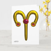 ARIES ZODIAC BIRTHDAY JEWEL KARTE (Gelbe Blume)
