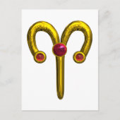 ARIES ZODIAC BIRTHDAY JEWEL POSTKARTE (Vorderseite)