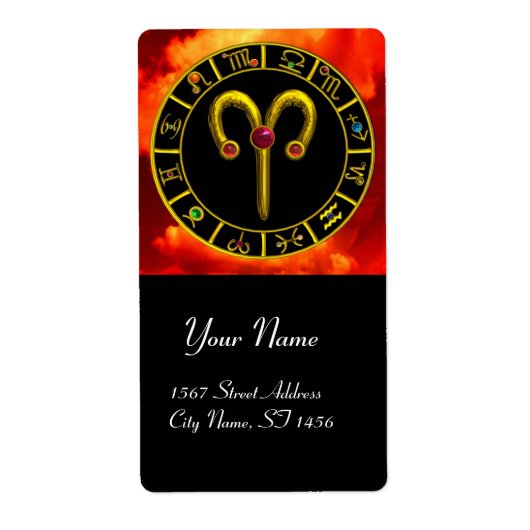 ARIES ZODIAC BIRTHDAY JEWEL Red Ruby Gold (Vorne)