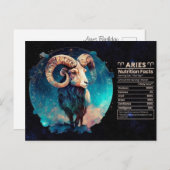 Aries Zodiac Birthday Postcard Postkarte (Vorne/Hinten)