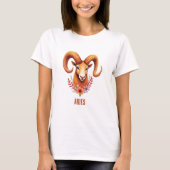 Aries zodiac boho watercolor T-Shirt (Vorderseite)